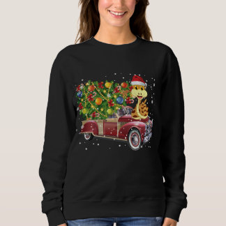 Snakes Rides Red Truck Weihnachtsbaum Weihnachtsge Sweatshirt