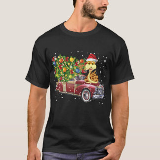 Snakes Rides Red Truck Weihnachtsbaum Weihnachtsge T-Shirt
