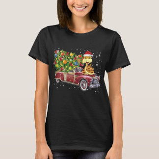 Snakes Rides Red Truck Weihnachtsbaum Weihnachtsge T-Shirt