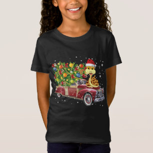 Snakes Rides Red Truck Weihnachtsbaum Weihnachtsge T-Shirt