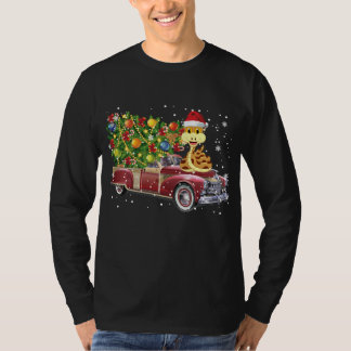 Snakes Rides Red Truck Weihnachtsbaum Weihnachtsge T-Shirt