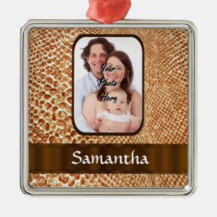 Snakeskin Blick-Gewohnheits-Foto Ornament Aus Metall