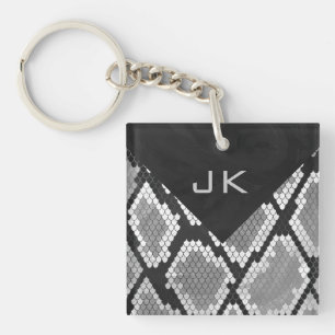 Snakeskin Gris, blanc et noir Monogramme