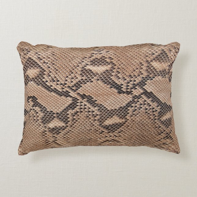 Snakeskin-Muster Coole Tierausdruck Dekokissen (Vorderseite)