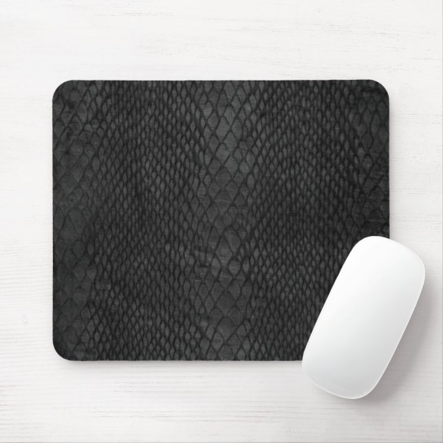 Snakeskin Schwarz und Dunkelgrau Muster Mouse Pad Mousepad (Mit Mouse)