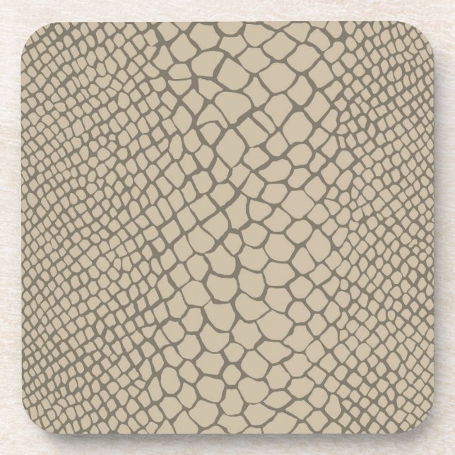 Snakeskin Taupe Tieres Abenteuer Cool Getränkeuntersetzer (Vorderseite)