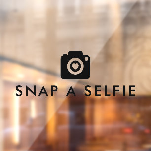 Snap a Selfie Niedlich Heart Camera Wedror Fensteraufkleber