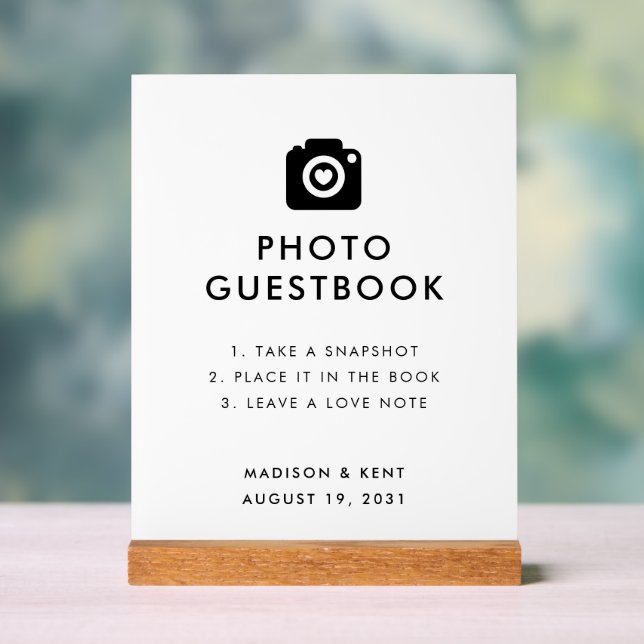 Snap a Selfie White Mariage Photo Livre d'or (Neutre)
