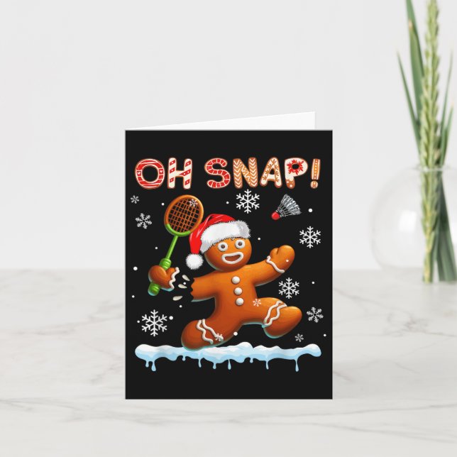 Snap Chrismas Gingerbrot Broken Spielen Badminton Karte (Vorderseite)