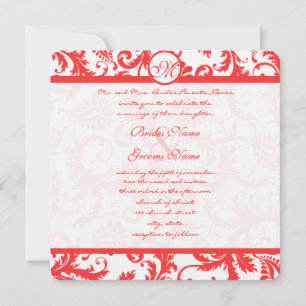 Snap Dragon Coral Damask Einladung zur Hochzeit