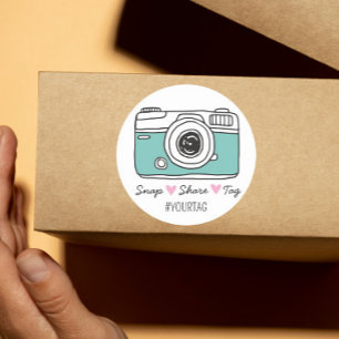 Snap & Share Danke Social Media Paket  Runder Aufkleber