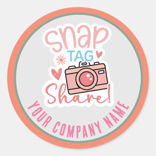 Snap-Tag für benutzerdefiniertes Unternehmen Runder Aufkleber (Vorderseite)