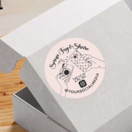 Snap, Tag, Instagram Social Media Classic teilen Runder Aufkleber