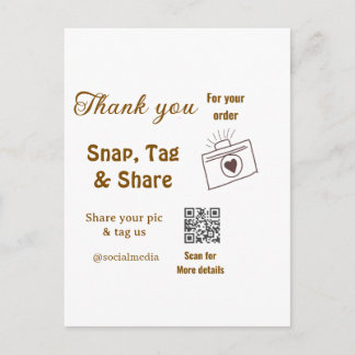 Snap tag share social media q r code glitter pink  postkarte
