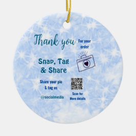 Snap-Tag teilen soziale Medien q oder Code-Glitzer Keramik Ornament