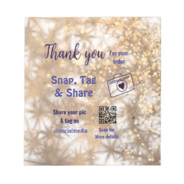 Snap-Tag teilen soziale Medien q oder Code-Glitzer Notizblock