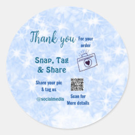 Snap-Tag teilen soziale Medien q oder Code-Glitzer Runder Aufkleber