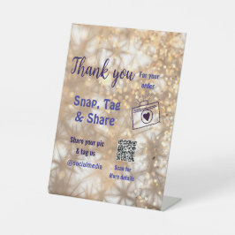 Snap-Tag teilen soziale Medien q oder Code-Glitzer Sockelschild