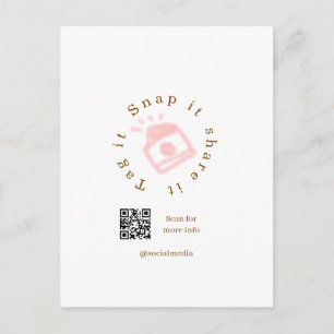 Snap-Tag teilen soziale Medien q r Code braun rot  Postkarte