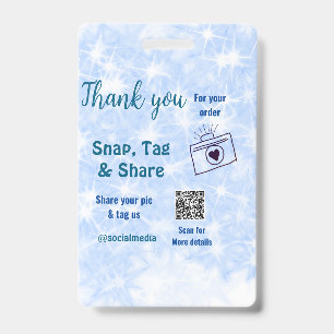 Snap-Tag teilen soziale Medien QR-Code Glitter bla Ausweis