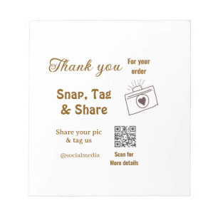 Snap-Tag teilen soziale Medien QR-Code Glitter ros Notizblock