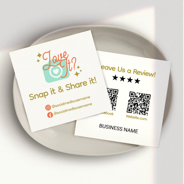 Snap und Share, Liebe? Sozialen Medien Quadratische Visitenkarte (Von Creator hochgeladen)