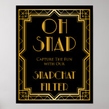 Snapchat Wedding Sign | Gatsby Art Deco