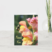 Snapdragon und Biene floral Dankeschön Karte