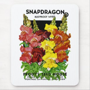 Snapdragon Vintag Seed Packet Mousepad