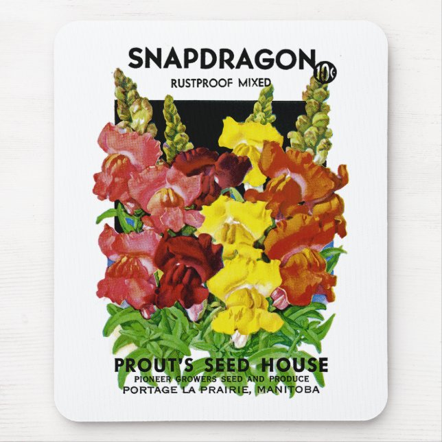 Snapdragon Vintag Seed Packet Mousepad (Vorne)