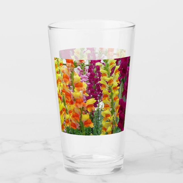 Snapdragons farbenfrohe Blüte Glas (Vorderseite)