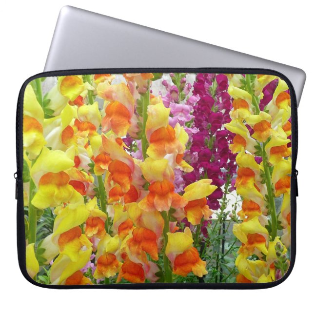 Snapdragons farbenfrohe Blüte Laptopschutzhülle (Vorderseite)