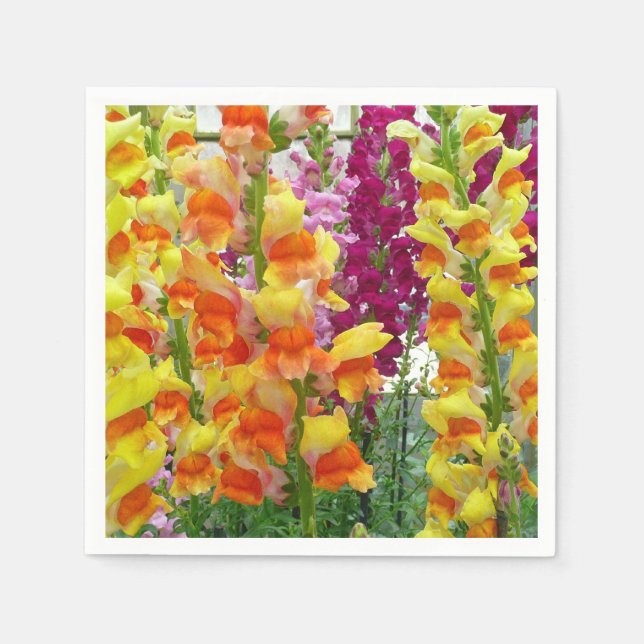 Snapdragons farbenfrohe Blüte Serviette (Vorderseite)