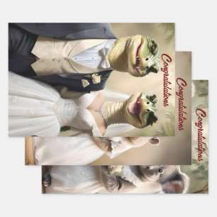 "Snapping Up Love: Eine Krokodil-Hochzeitsangelege Geschenkpapier Set