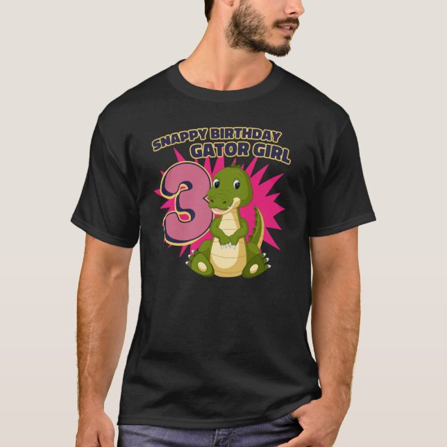 Snappy 3rd Birthday Gator Girl T-Shirt (Vorderseite)