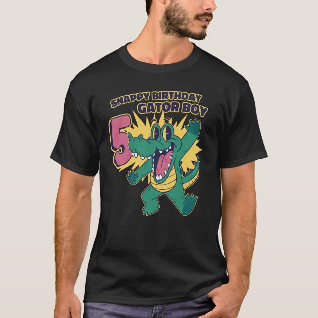 Snappy 5th Birthday Gator Boy Alligator Birthday T-Shirt (Vorderseite)