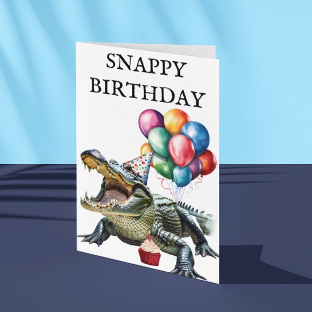 Snappy Birthday Alligator Funny Crocodile  Karte (Von Creator hochgeladen)
