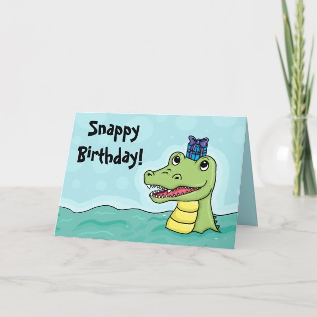 Snappy Birthday Carte Crocodile (Devant)