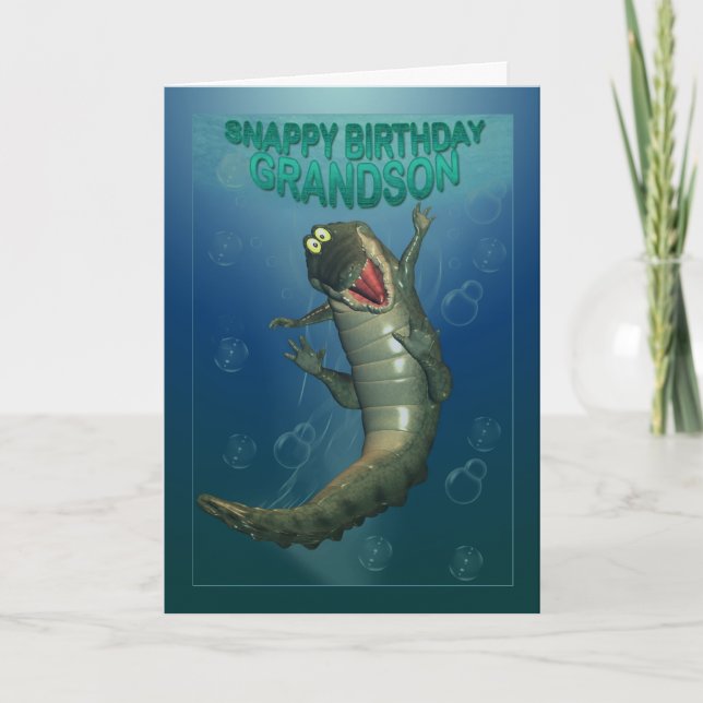 Snappy Birthday Happy Crocodile Underwater View Karte (Vorderseite)