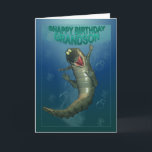 Snappy Birthday Happy Crocodile Underwater View Karte<br><div class="desc">Snappy Birthday Happy Crocodile Underwater View Grandson birthday card</div>