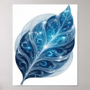 Snappy Blue BLUE ICE LEAF Textdesign Poster