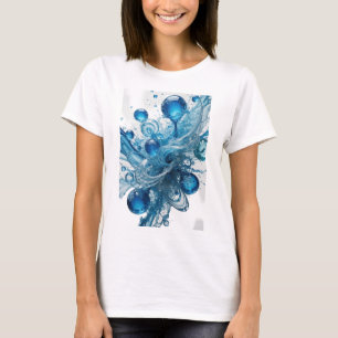 Snappy Blue WATER DRIP Druck T-Shirt