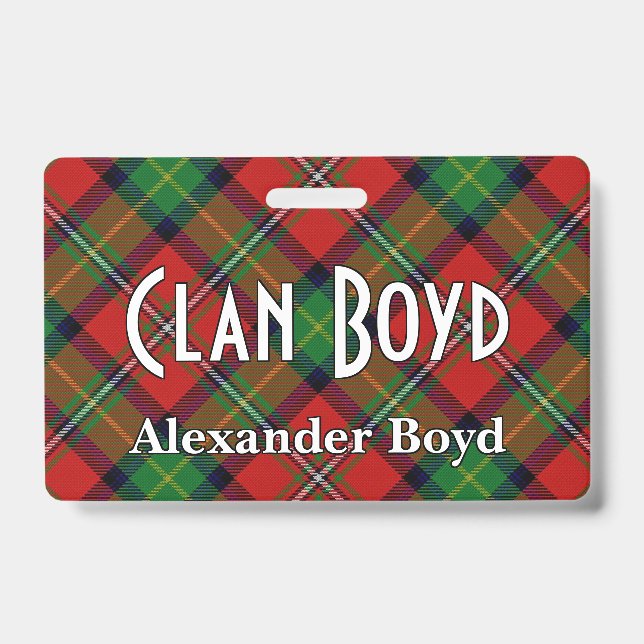 Snappy Clan Boyd Tartan Ausweis (Vorderseite)