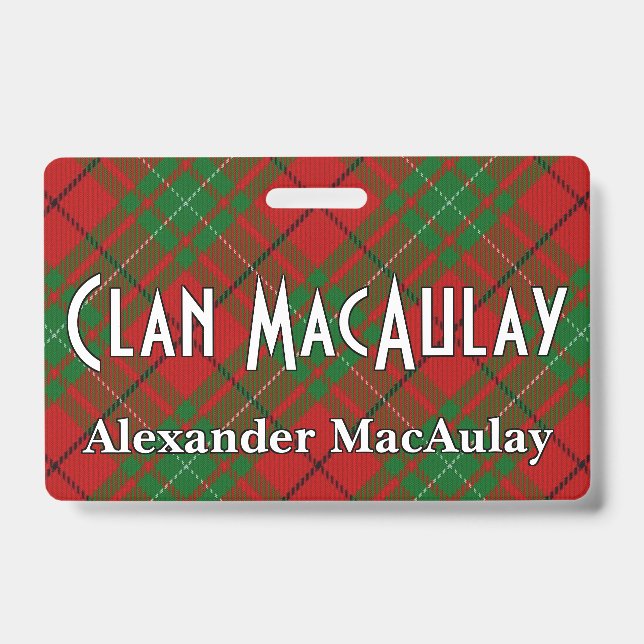 Snappy Clan MacAulay Tartan Ausweis (Vorderseite)
