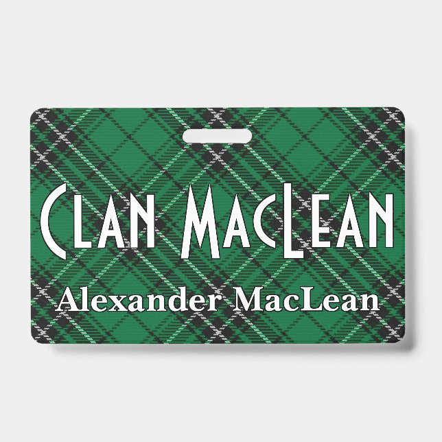 Snappy Clan MacLean Tartan Ausweis (Vorderseite)