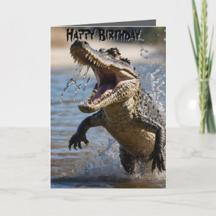 Snappy Jaws : Crocodile Leaping Carte Anniversaire