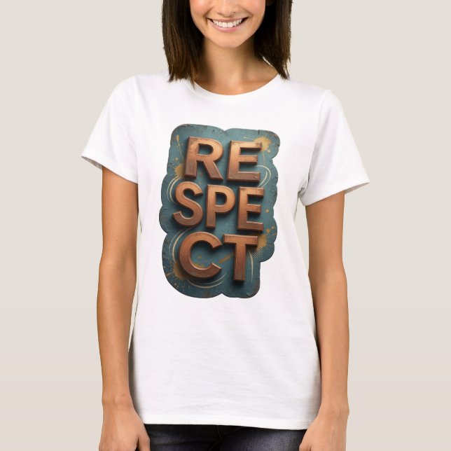 Snappy Orange RESPECT Print T-Shirt (Vorderseite)