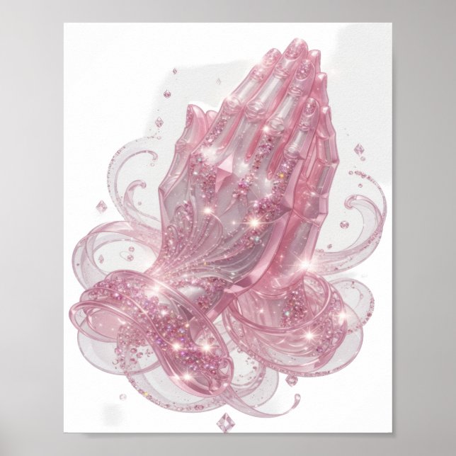 Snappy Pink BETENDE HÄNDE Poster (Vorne)