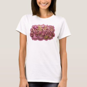 Snappy Pink NEW YORK Zitat-Shirt T-Shirt