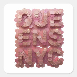 Snappy Pink QUEENS NYC Quadrat-Aufkleber Quadratischer Aufkleber